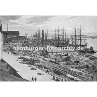 769_0954044 Historisches Bild vom Hafenkai des Altonaer Fischereihafen | Grosse Elbstrasse - Bilder vom Altonaer Hafenrand.